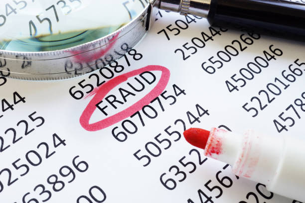 Fraud underlined word and financial data for the business audit. Fraud underlined word and financial data for the business audit.