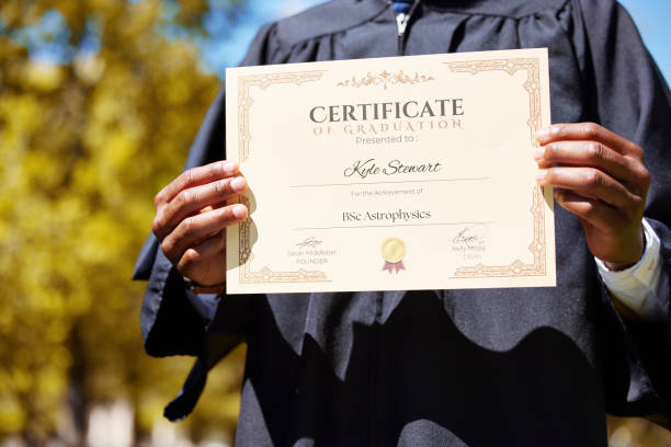 m3 College, hands and closeup of a graduation diploma for success, achievement or goal. Scholarship, college and zoom of graduate, student or person holding degree or diploma scroll for education